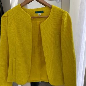 Pim and Larkin tweed blazer in yellow